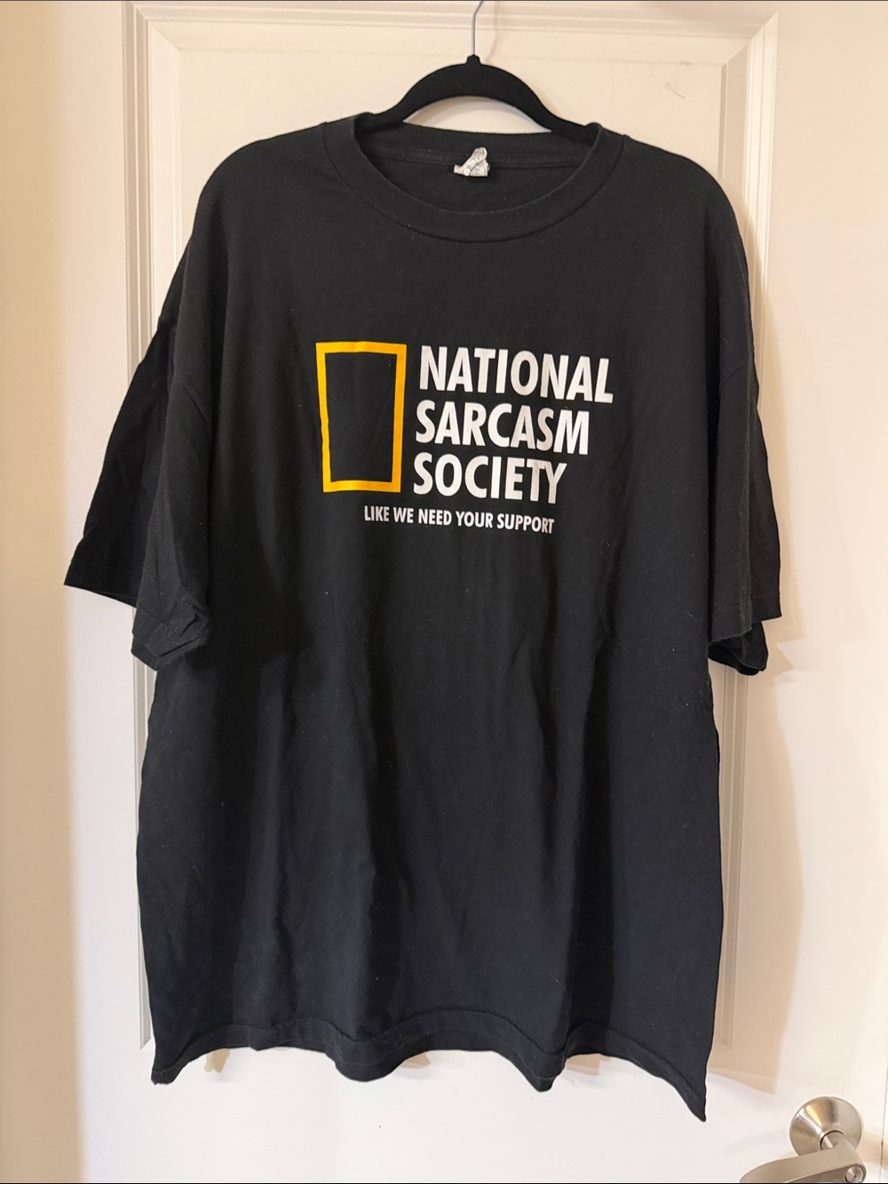 Alstyle Black Short Sleeve Tee with Yellow and White Graphic